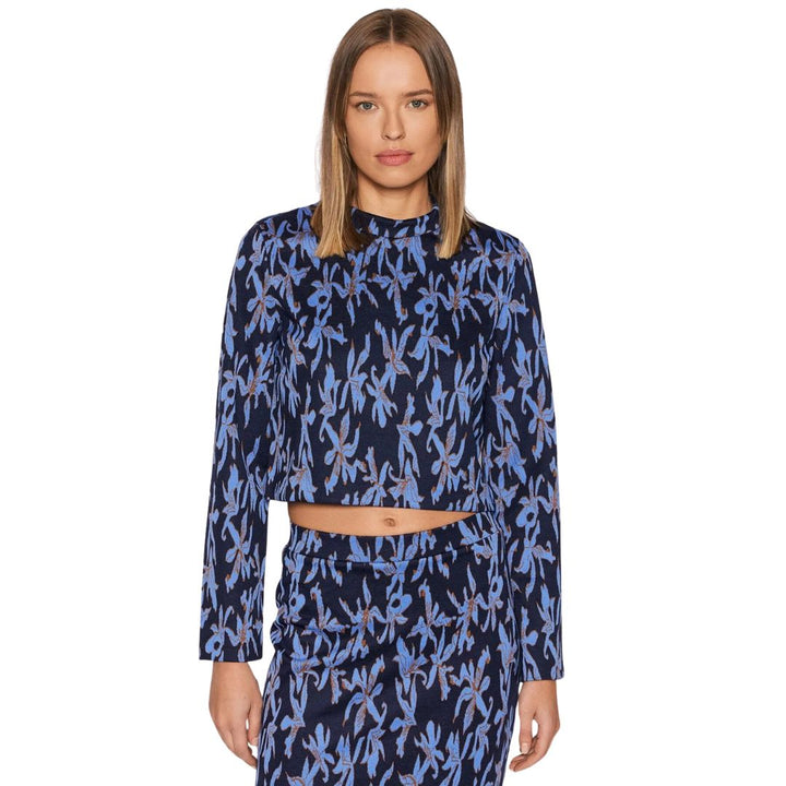 Desigual Jers Jane Austen Pulóver | Sötétkék mintás