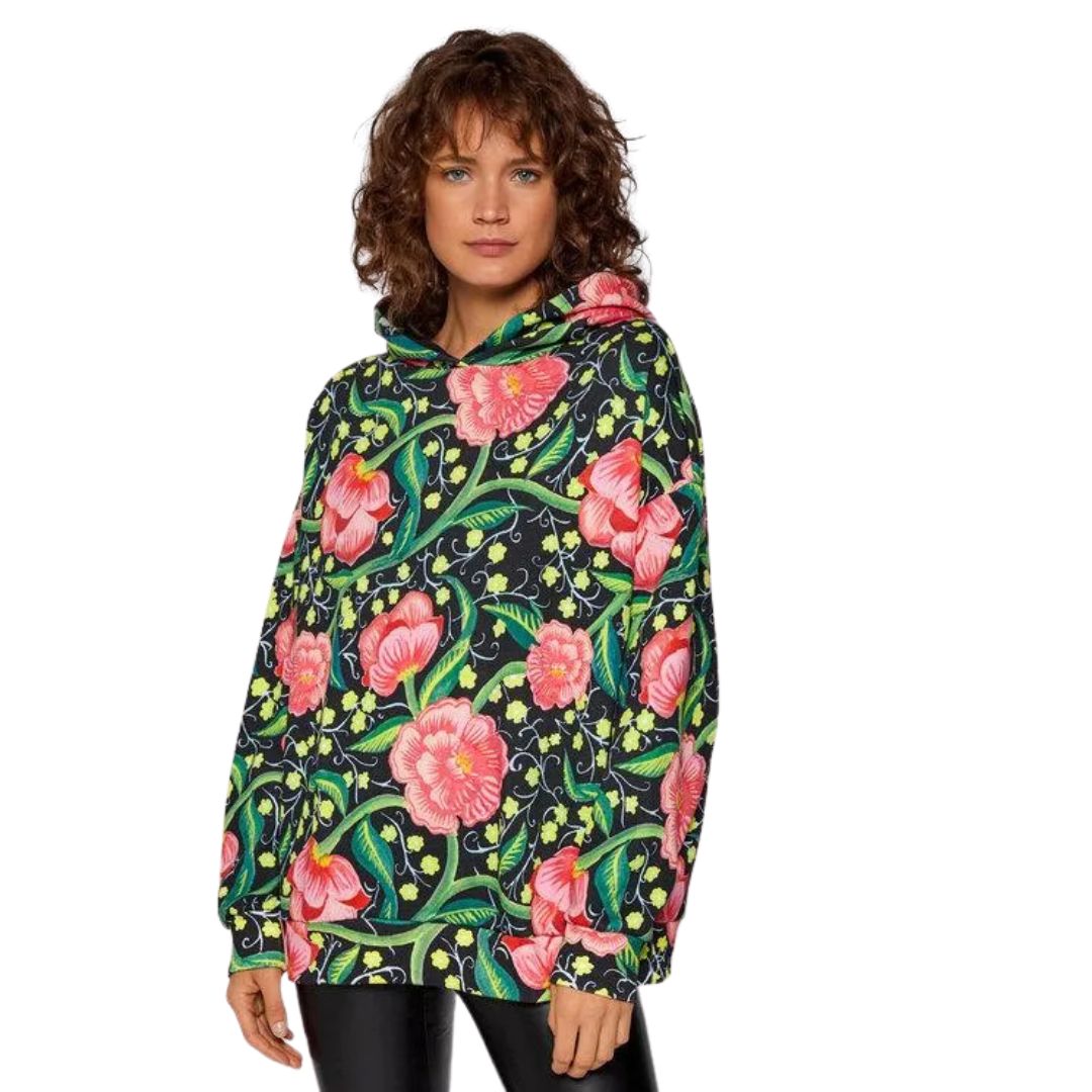 Desigual Női Sweat Roiane Hoodie | Virágmintás