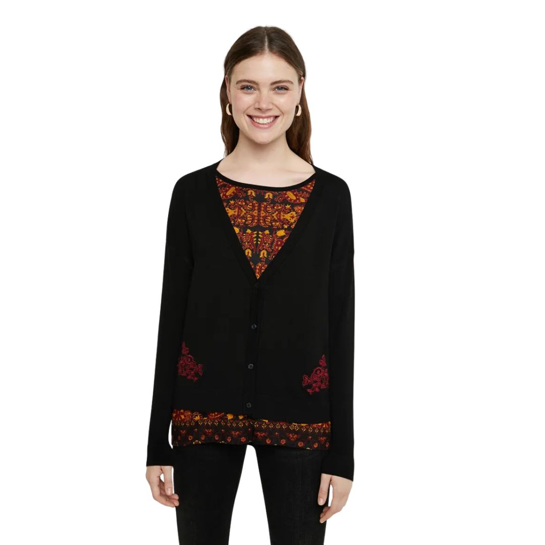 Desigual Női Jers Dakota Kardigán | Fekete