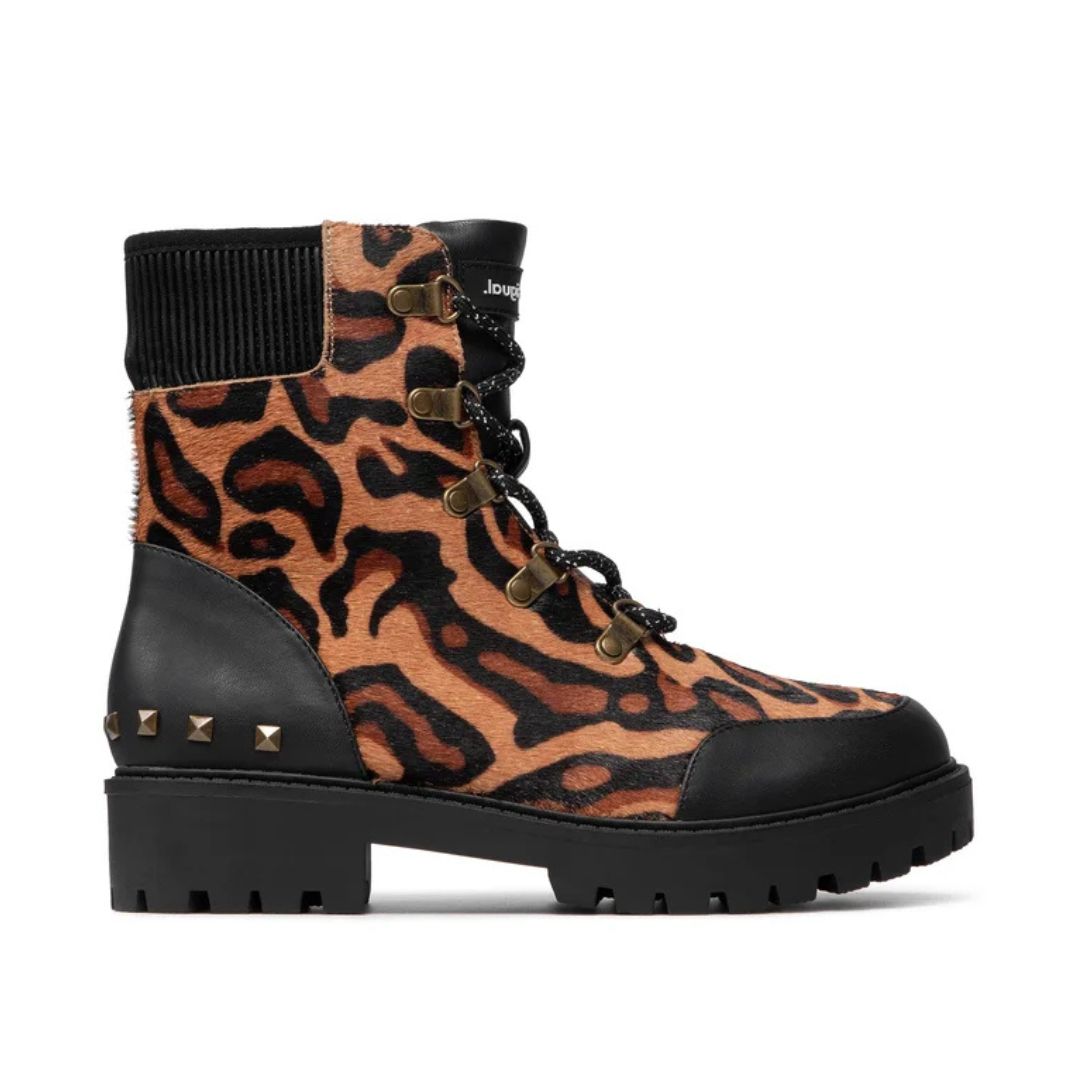Desigual Női Biker Leopard Csizma I Fekete