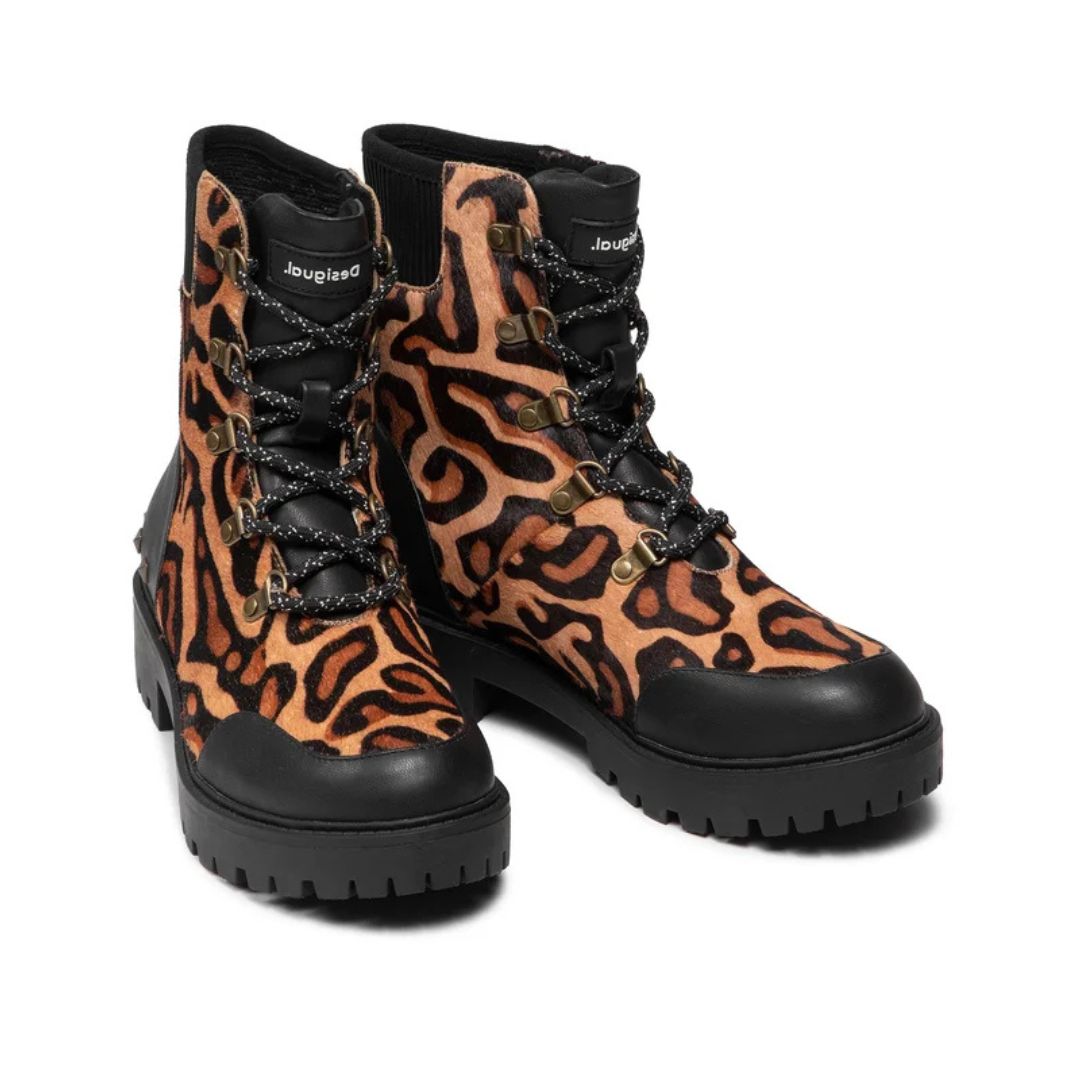 Desigual Női Biker Leopard Csizma I Fekete