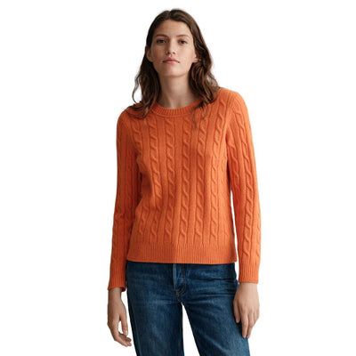 Gant Női Lambswool Cable Pulóver I Narancs