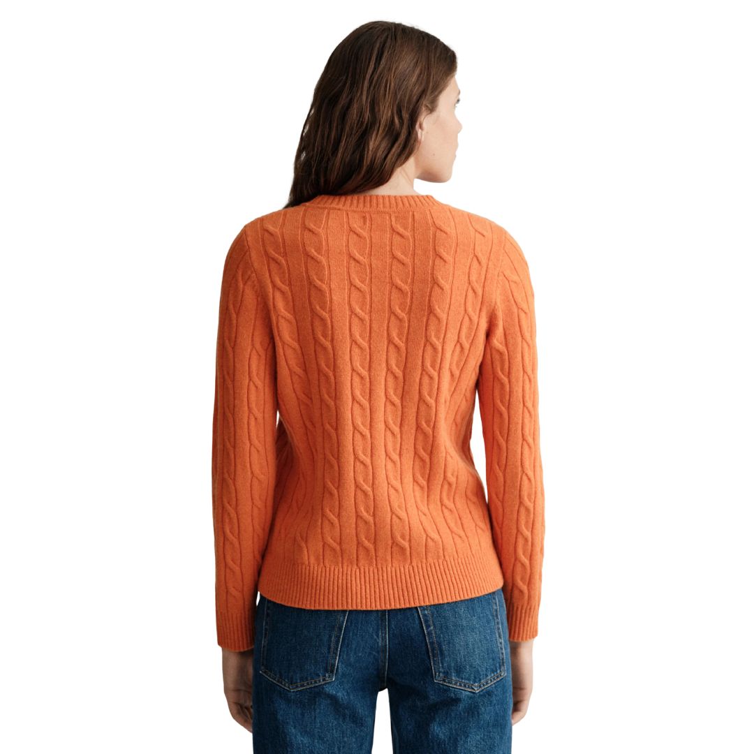 Gant Női Lambswool Cable Pulóver I Narancs