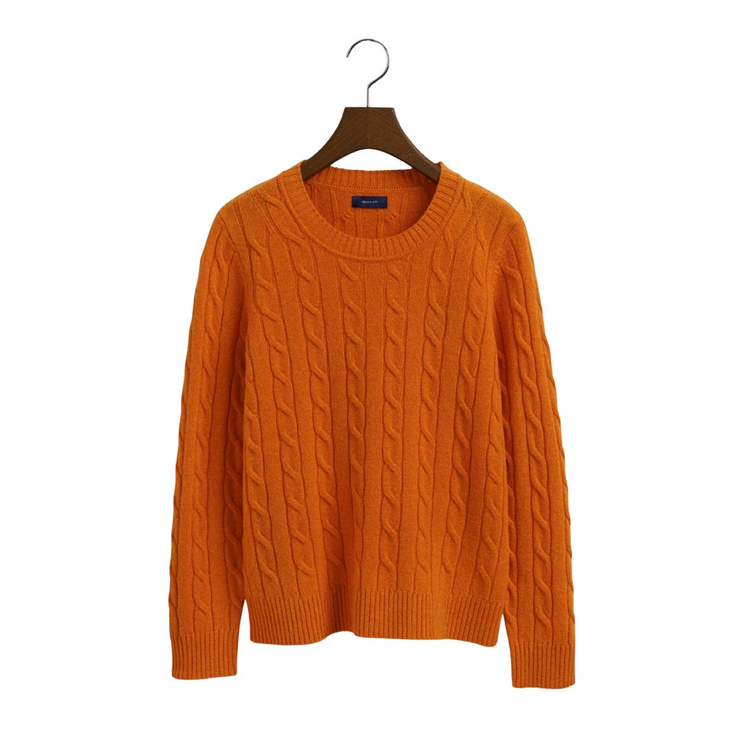 Gant Női Lambswool Cable Pulóver I Narancs