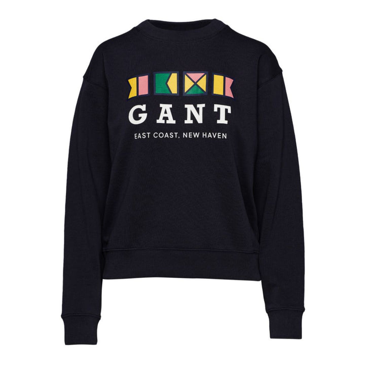 Gant Női Flags C Neck PulóverI Kék