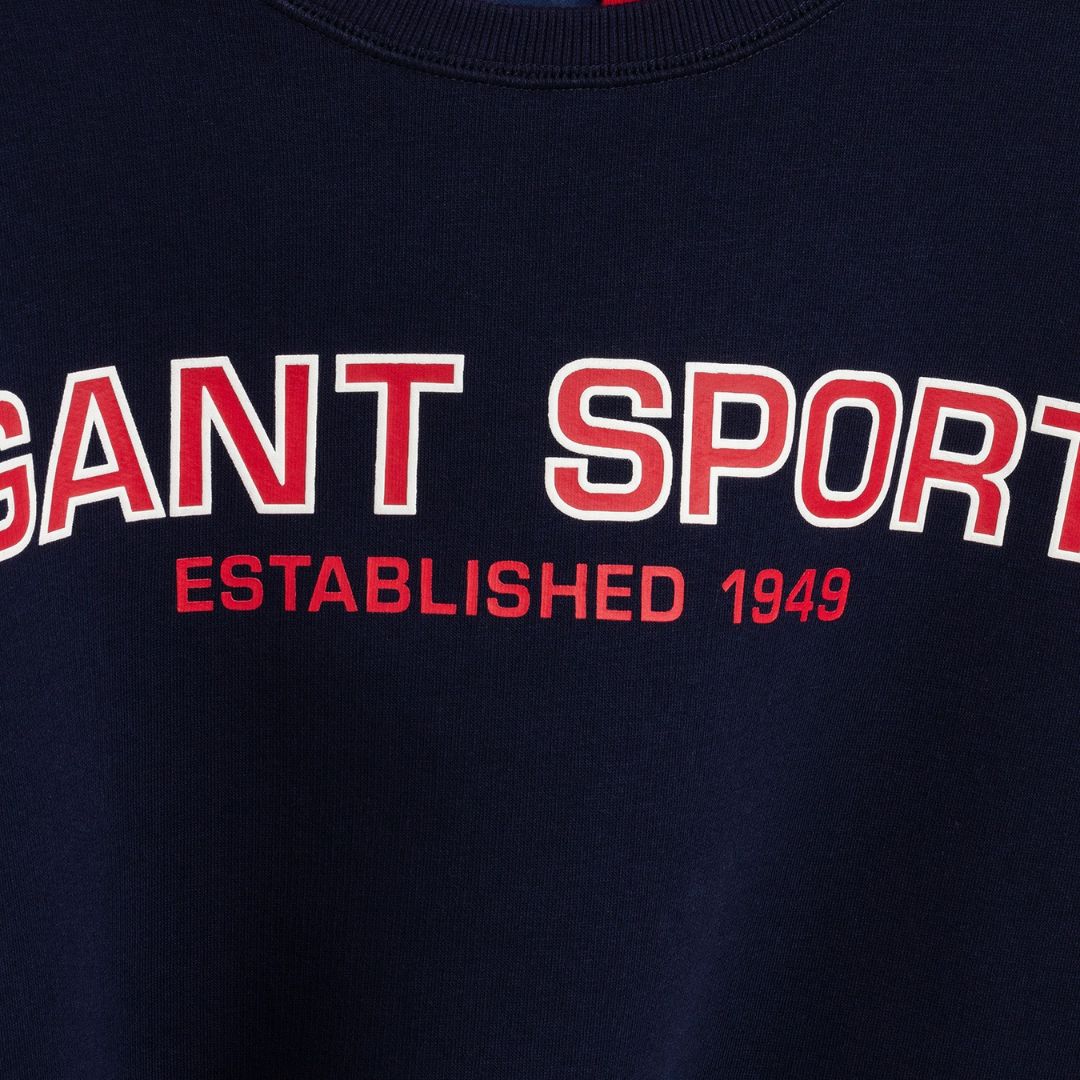 Gant Férfi Sport Neck Pulóver I Kék