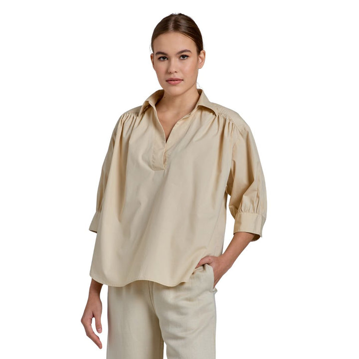 Gant Női Lux Poplin Popover Ing I Bézs