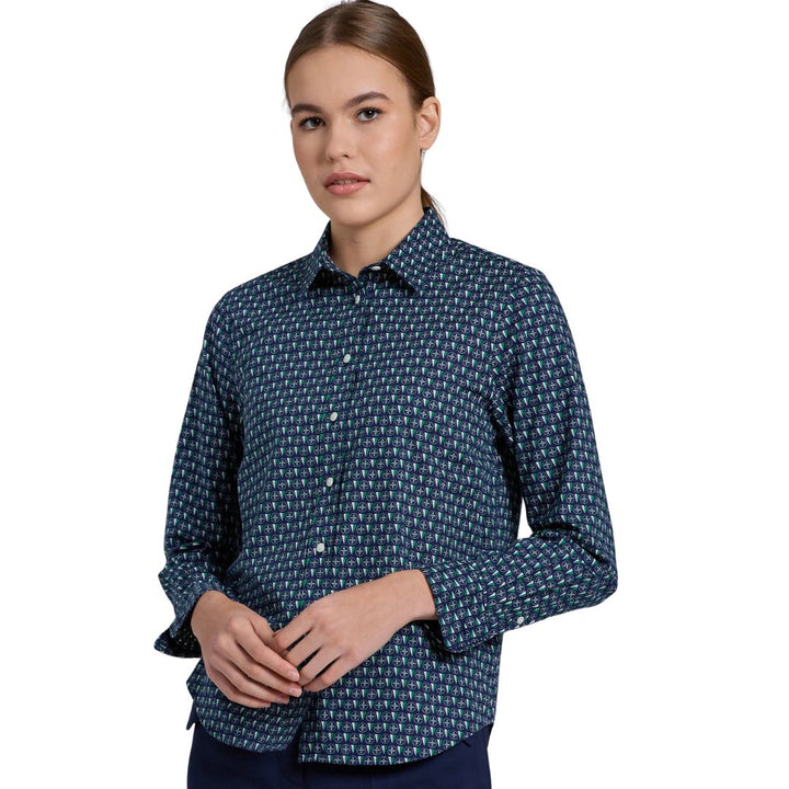 Gant Női Reg Geometric Shirt Ing I Kék