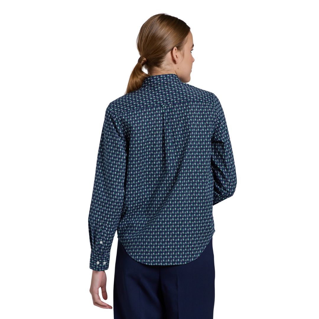 Gant Női Reg Geometric Shirt Ing I Kék