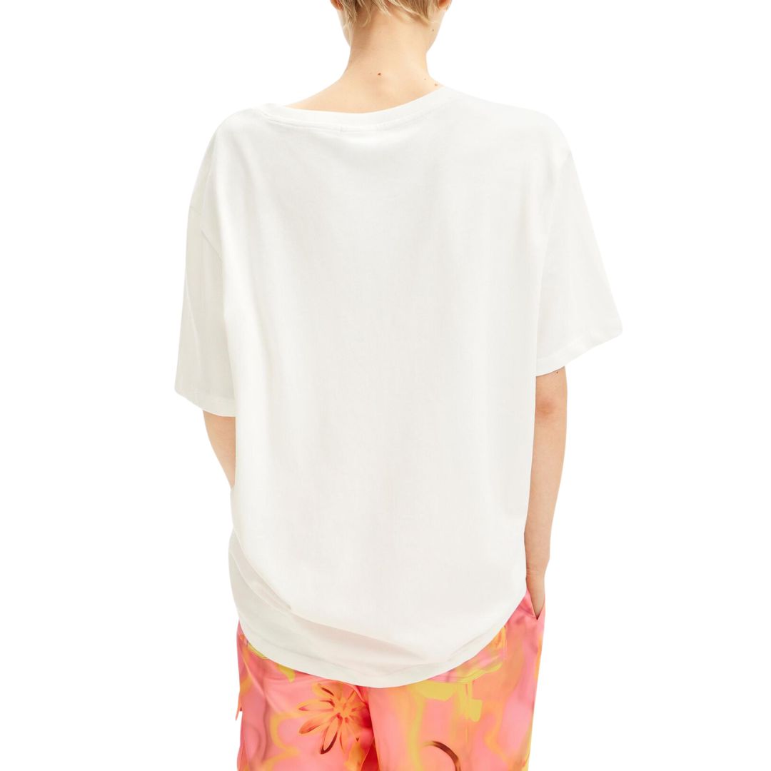 Desigual Női Smile Collina Oversized Póló I Fehér