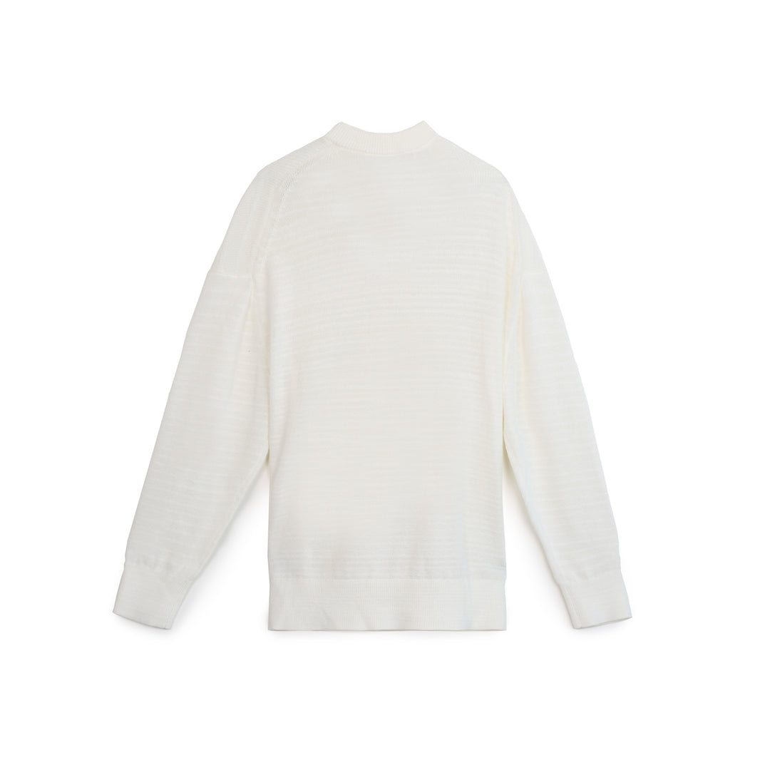 Calvin Klein férfi Tape Yarn Pulóver | Fehér