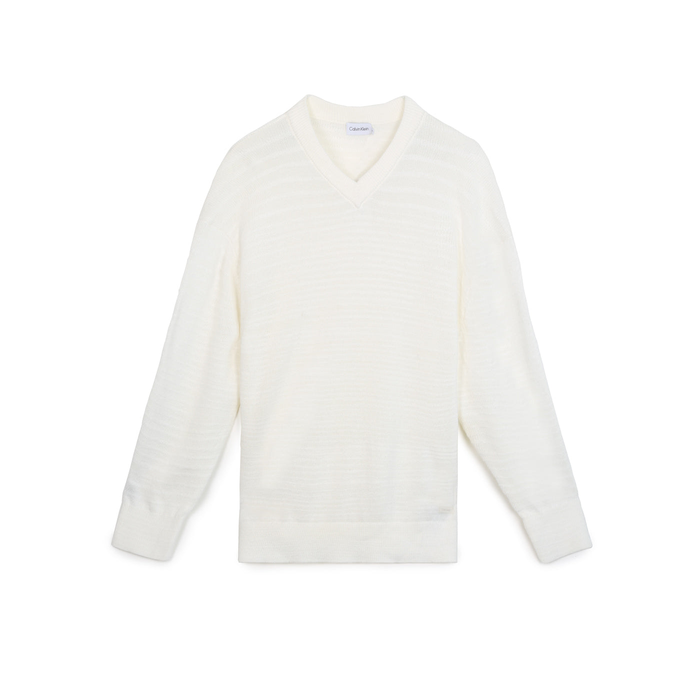 Calvin Klein férfi Tape Yarn Pulóver | Fehér