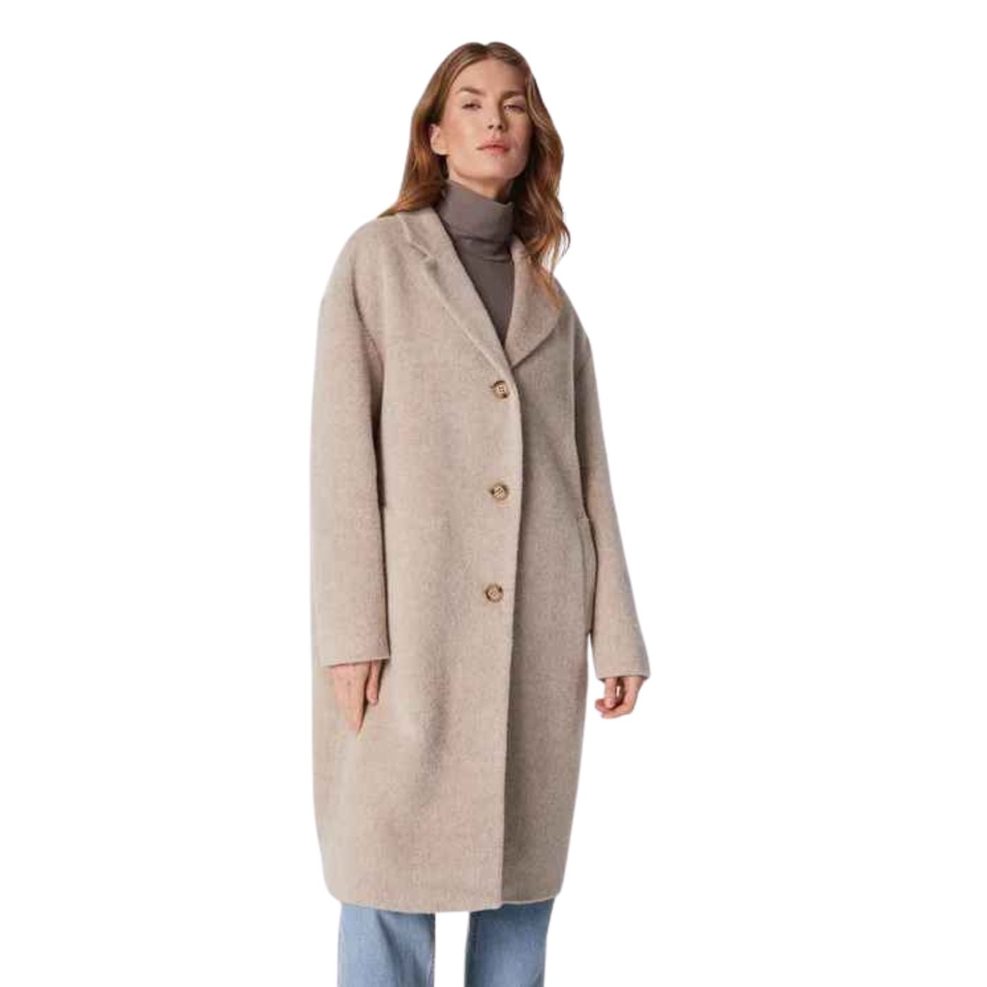 Calvin Klein Textil Gyapjú Kabát | Ecru