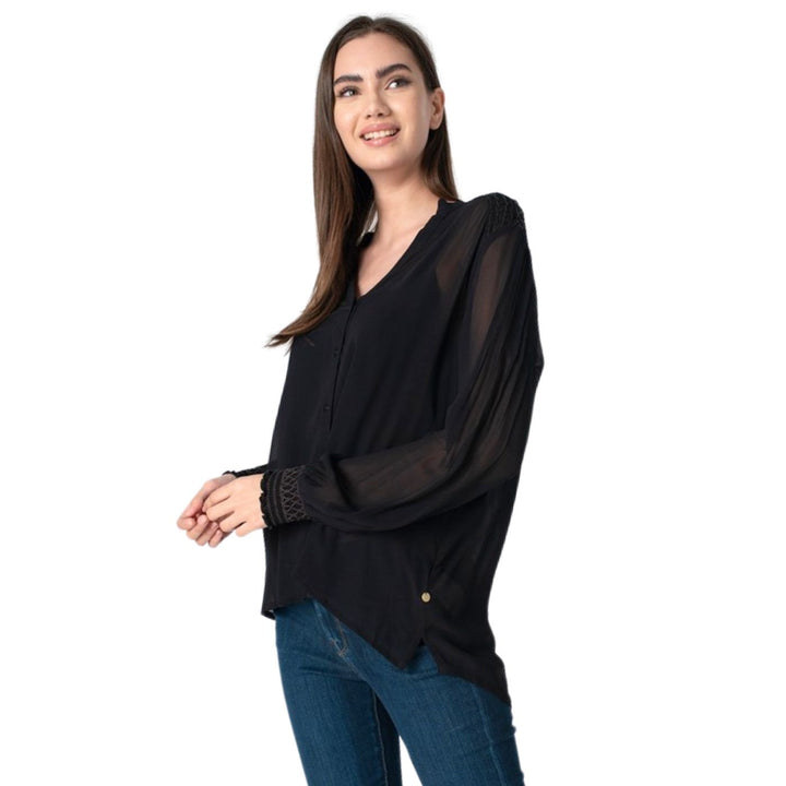 Pepe Jeans Hosszú Ujjú Blúz | Fekete