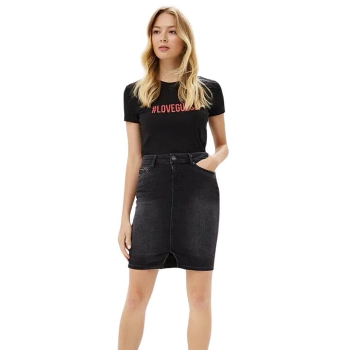 Pepe Jeans  Farmerszoknya | Fekete