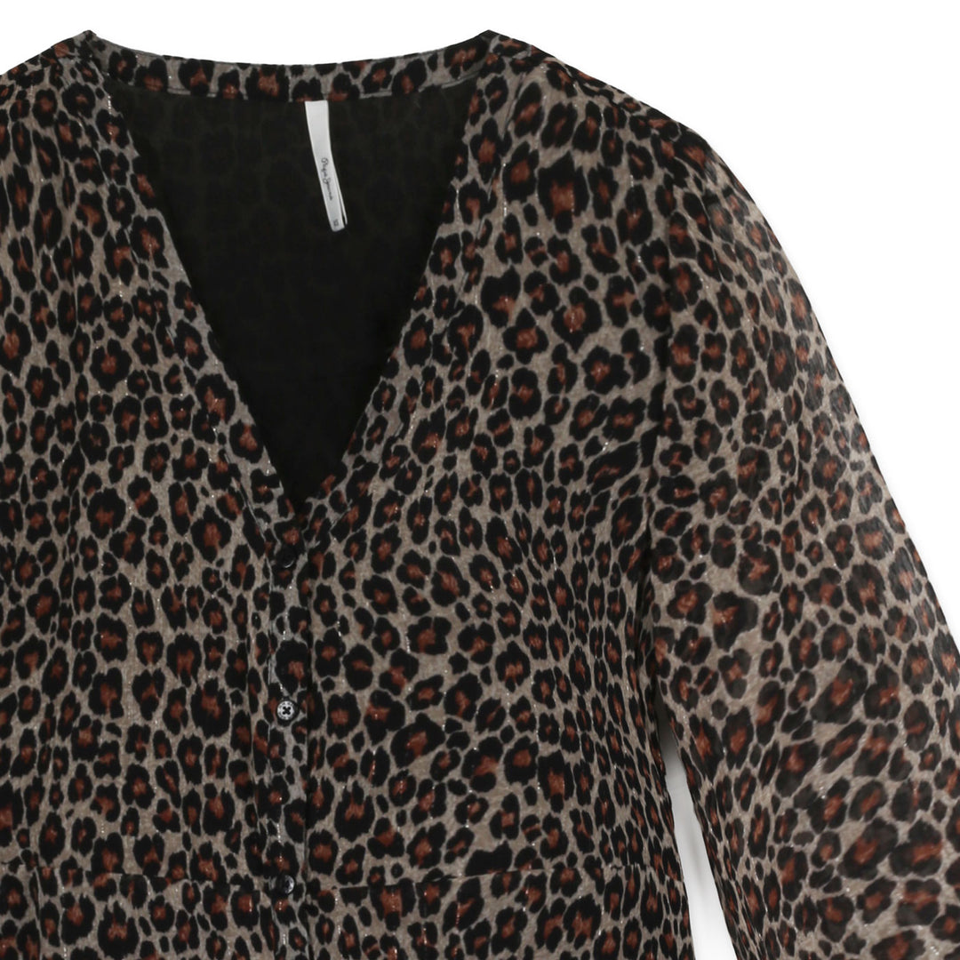 Pepe Jeans Hosszú ujj Ruha | Leopárd mintás