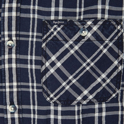 Pepe Jeans férfi Hosszú Ujjú ing | Sötétkék Mintás