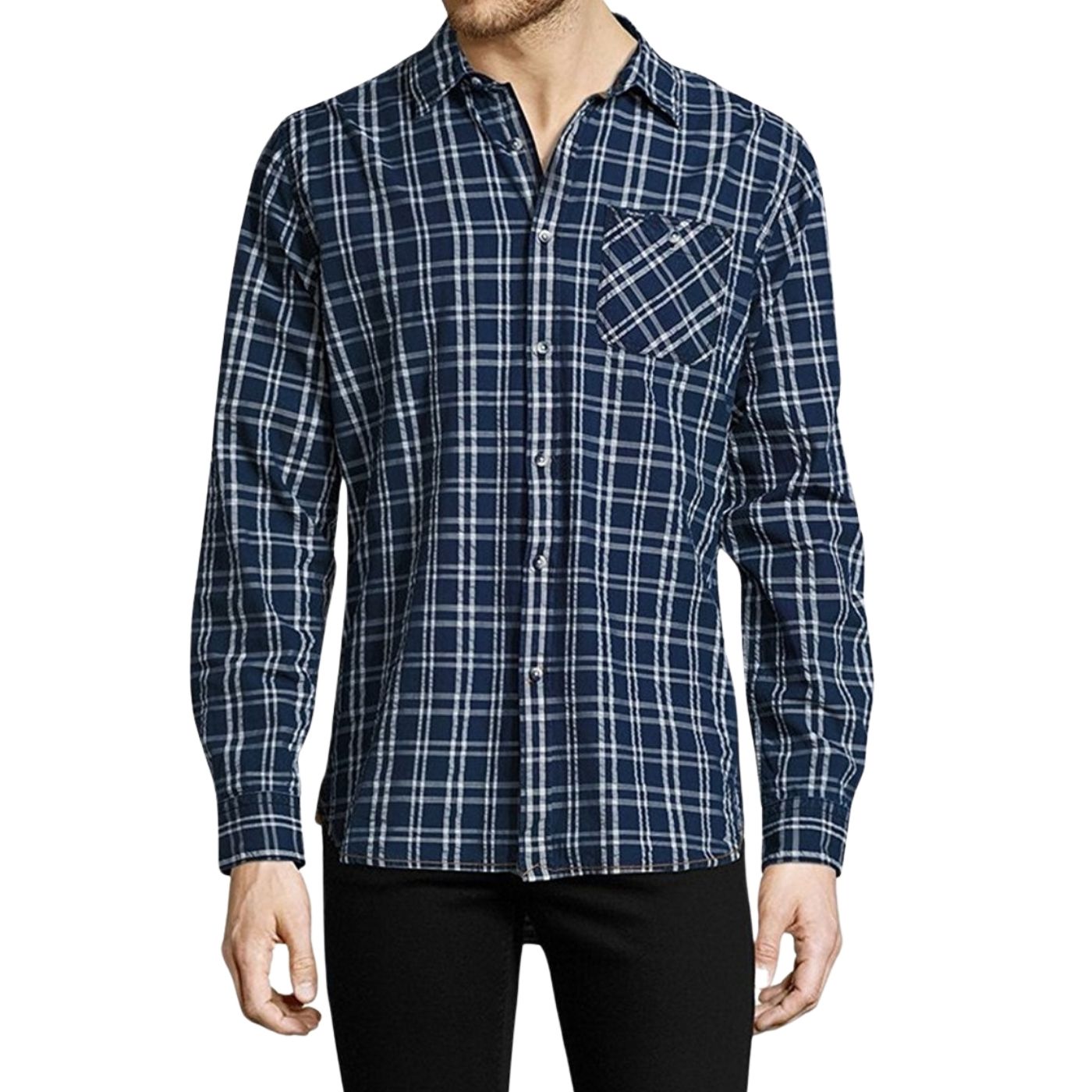 Pepe Jeans férfi Hosszú Ujjú ing | Sötétkék Mintás