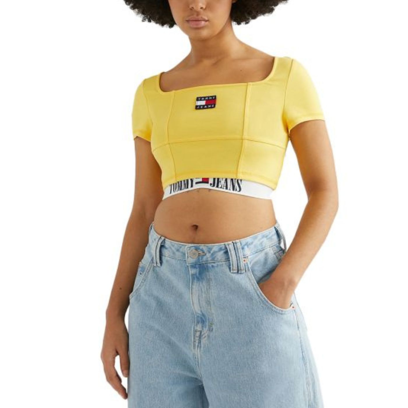 Tommy Hilfiger női TJW Essential Crop Póló | Sárga