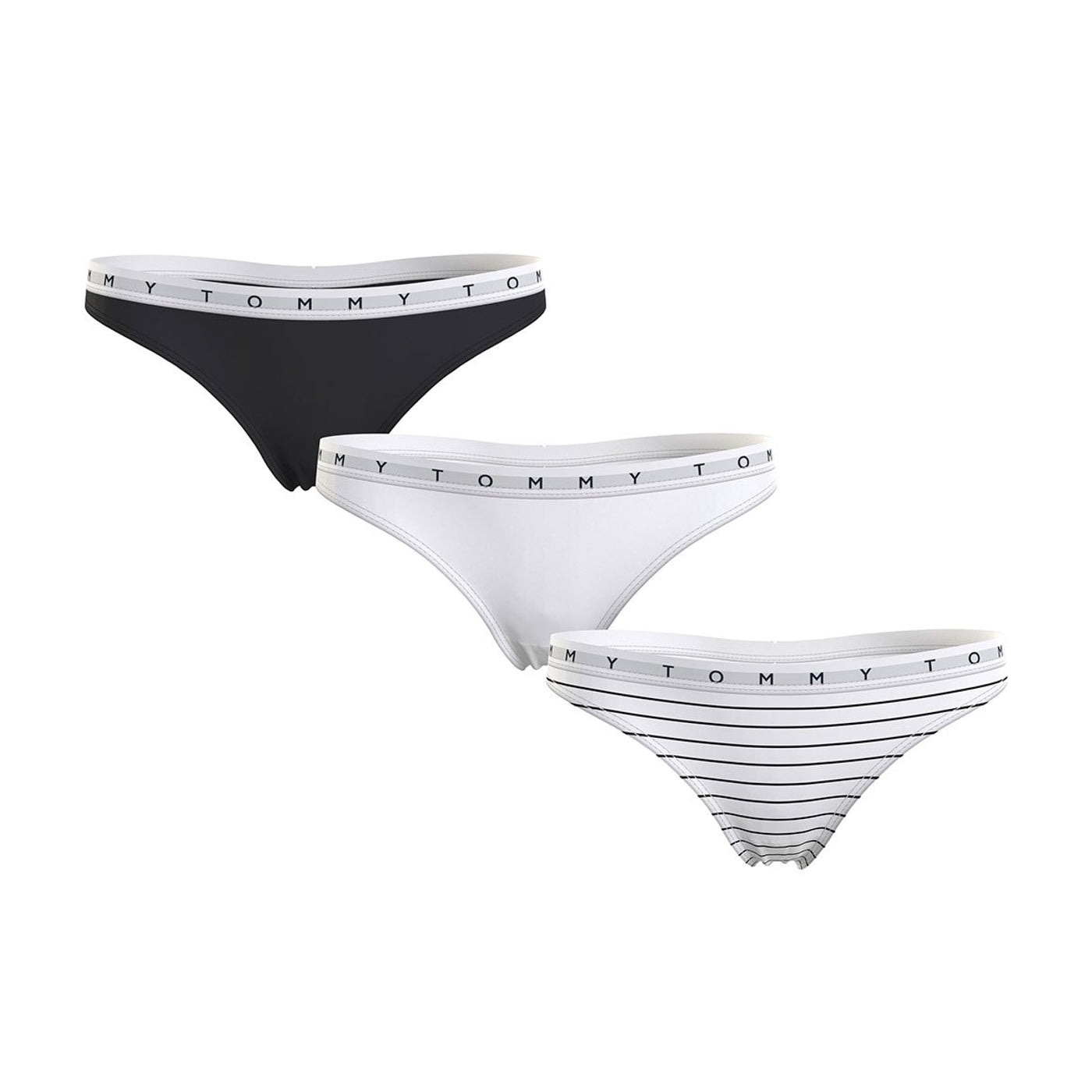 Tommy Hilfiger Női Thong Alsó 3db I Fekete-Fehér
