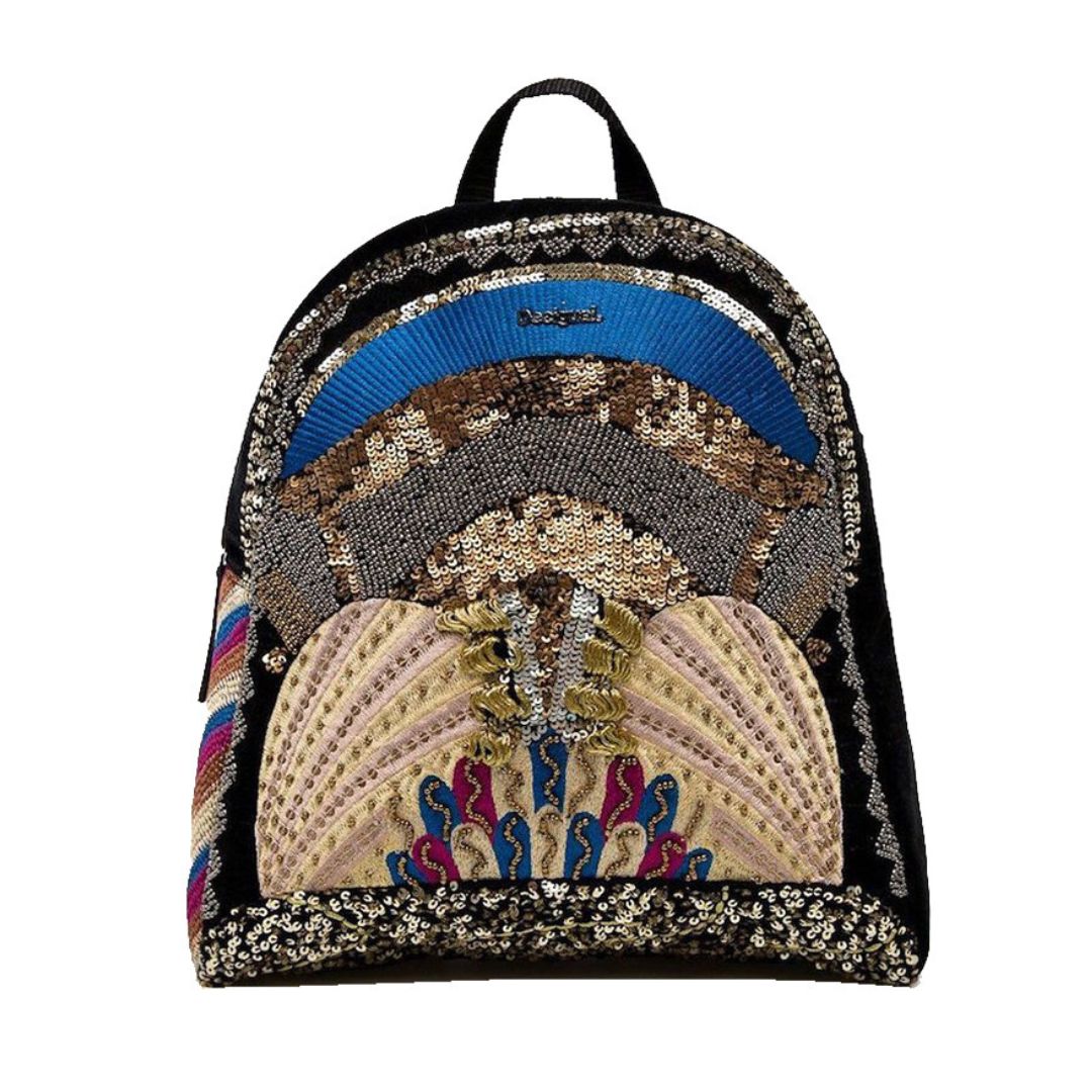 Desigual Treasure Venice Mini Hátizsák | Fekete Mintás