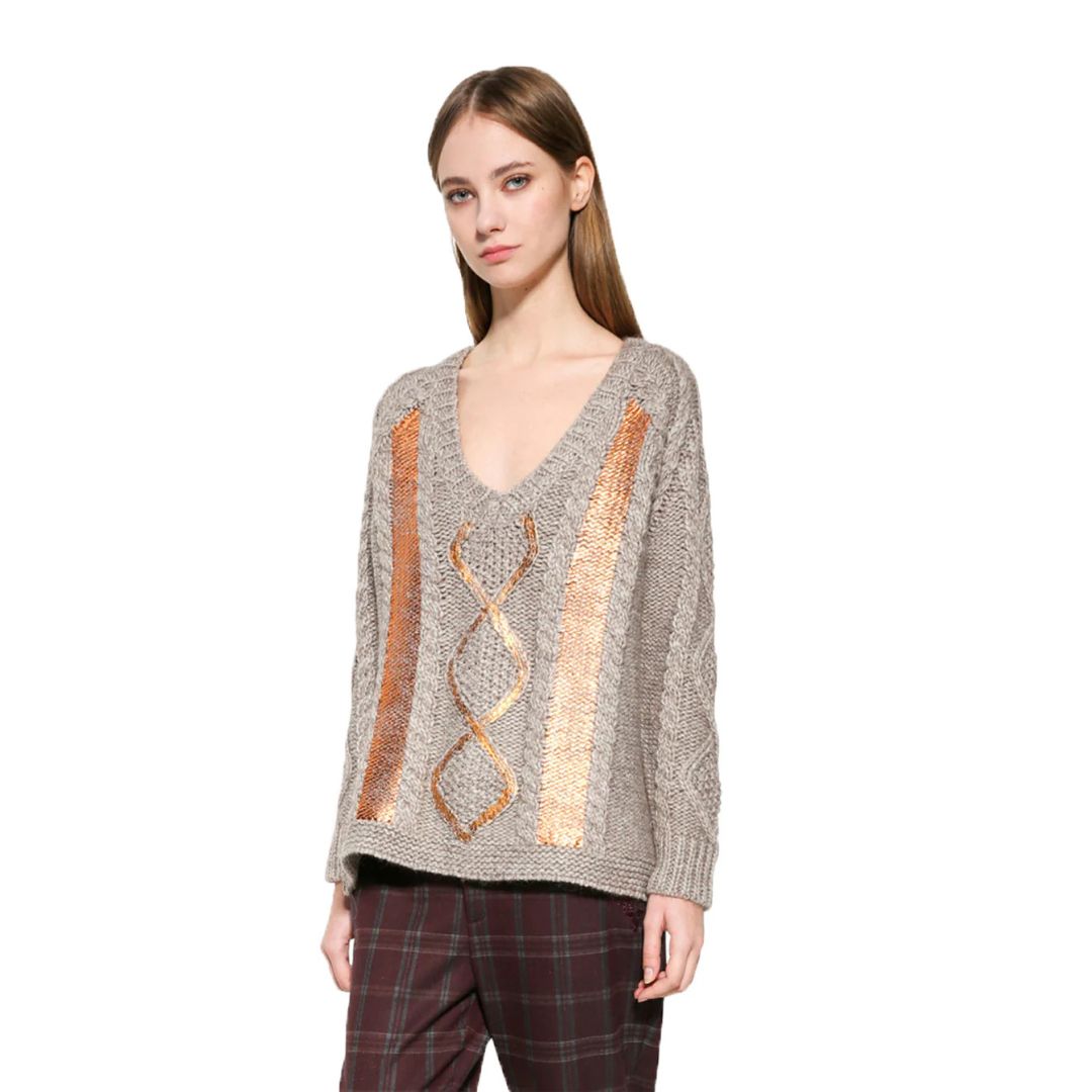 Desigual Jers Maravillas női pulóver | Barna