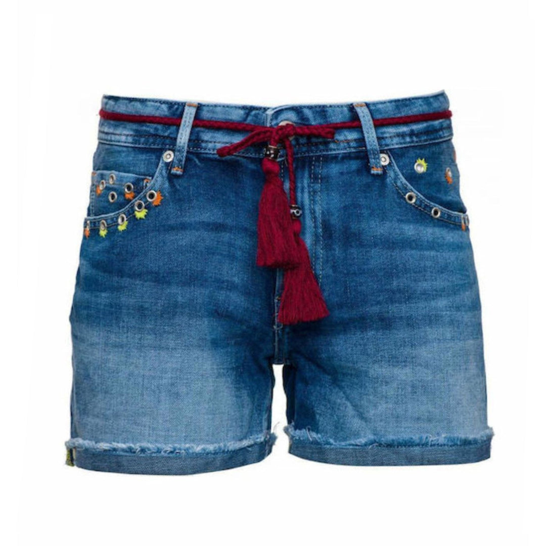 Pepe Jeans Kék Farmer Rövidnadrág Övvel