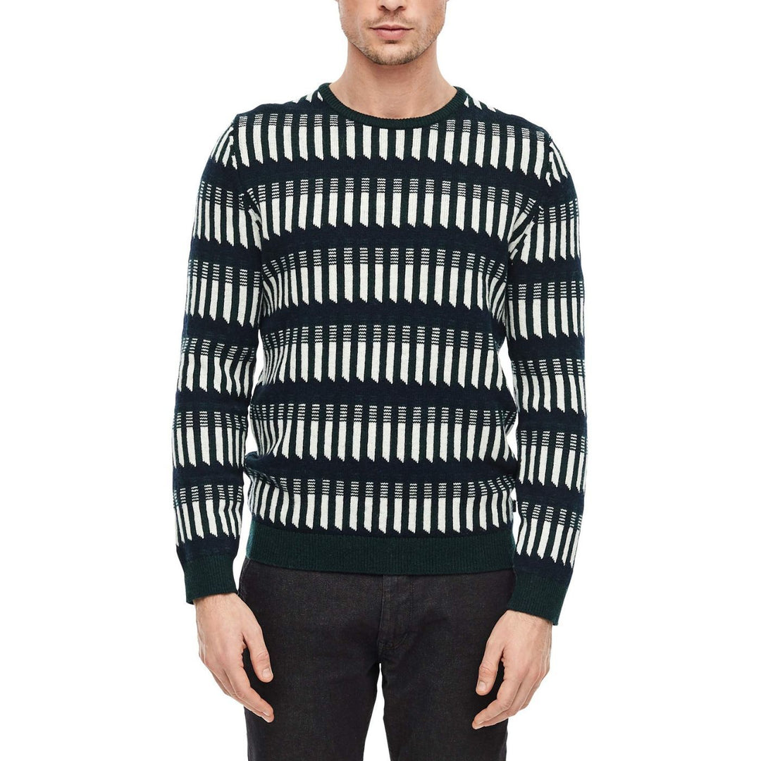 s.Oliver Férfi Pulóver | Sötétzöld Mintás