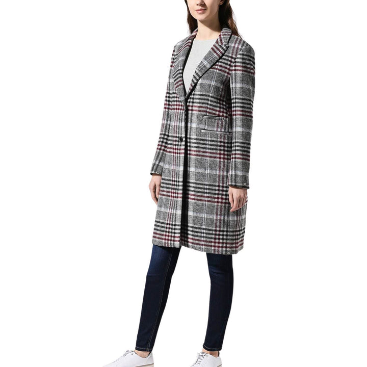 Tommy Hilfiger Emily | Női Hosszított Szövetkabát | Szürke Kockás
