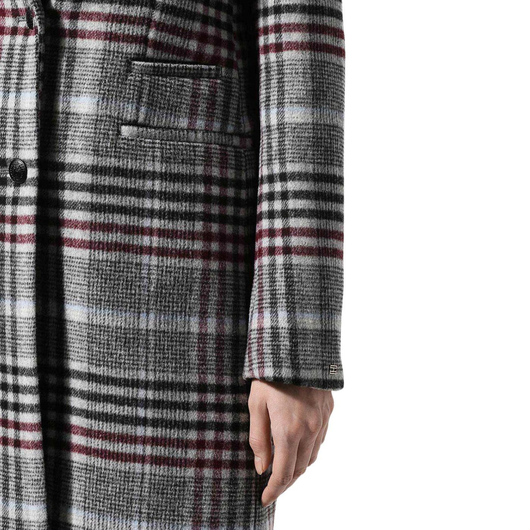 Tommy Hilfiger Emily | Női Hosszított Szövetkabát | Szürke Kockás