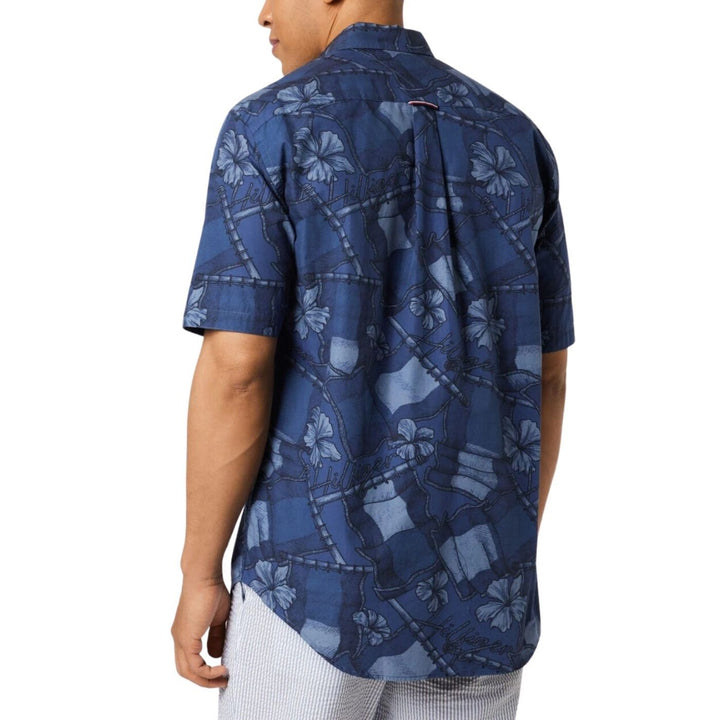 Tommy Hilfiger Casual Wavy Fla | Férfi Rövid Ujjú Ing | Kék Virágos