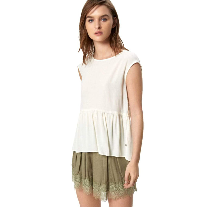 Pepe Jeans Csipkebetétes Blúz | Fehér