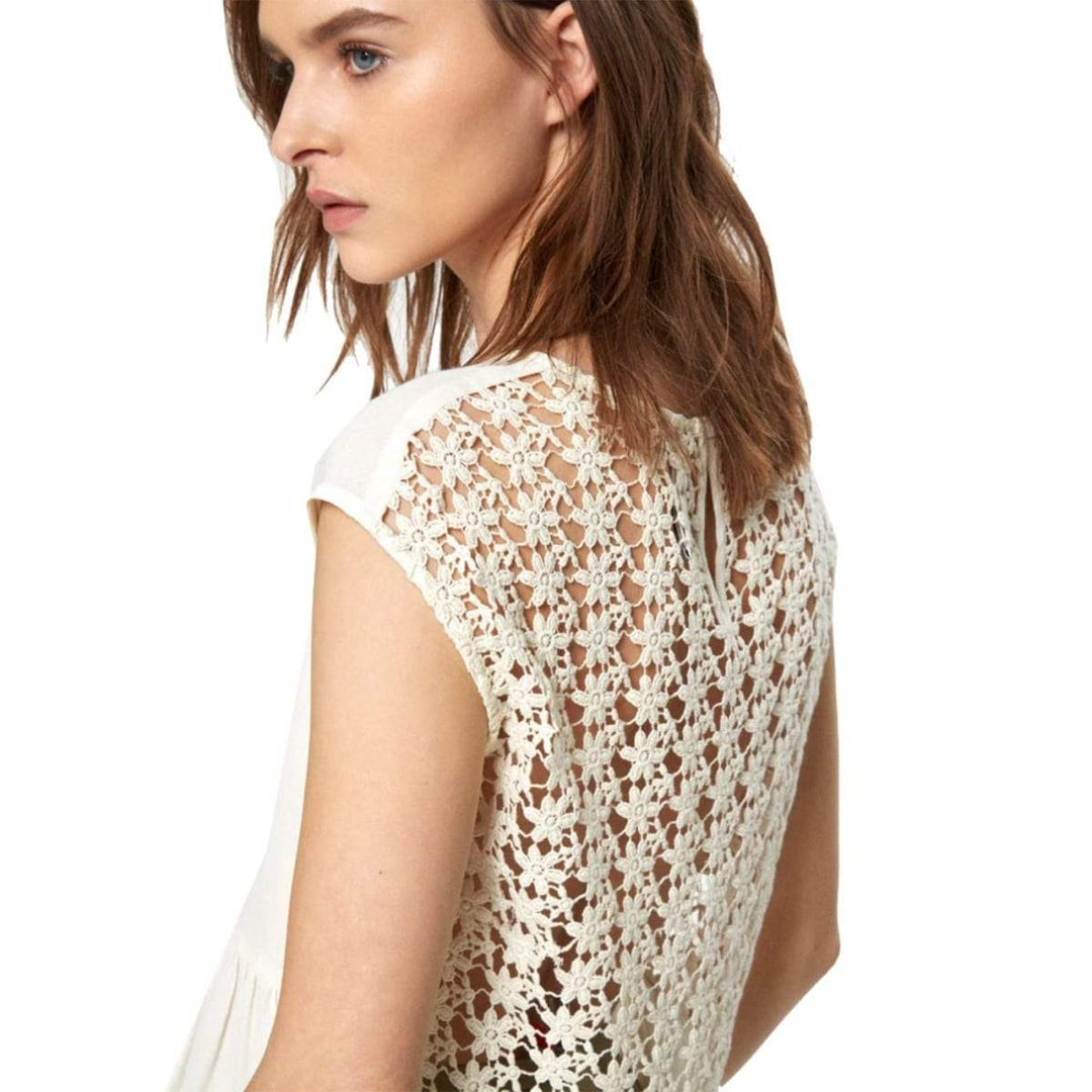 Pepe Jeans Csipkebetétes Blúz | Fehér