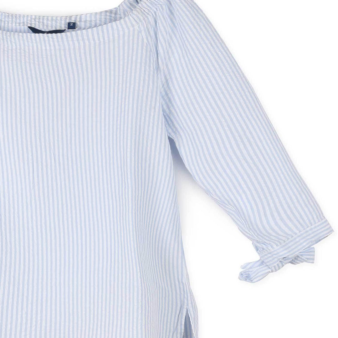 Tom Tailor Ejtett Vállú Csíkos Blúz | Kék