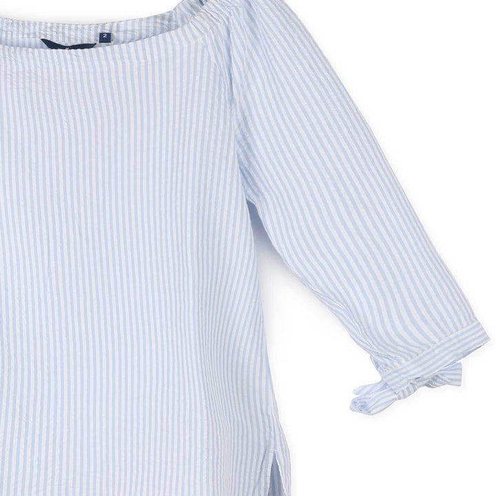 Tom Tailor Ejtett Vállú Csíkos Blúz | Kék