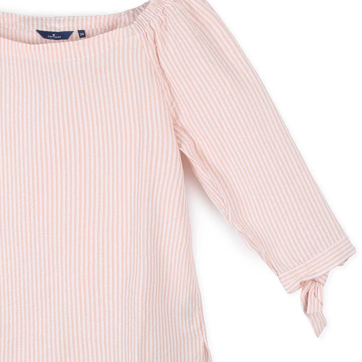 Tom Tailor Ejtett Vállú Csíkos Blúz | Barack