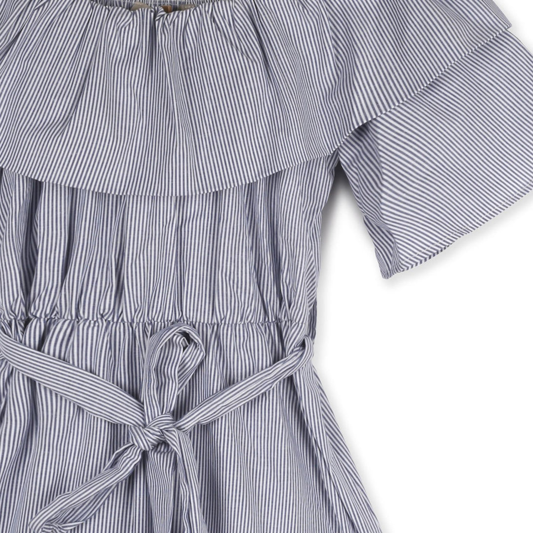 Rinascimento Rövid Ujjú Ruha | Sötétkék Csíkos