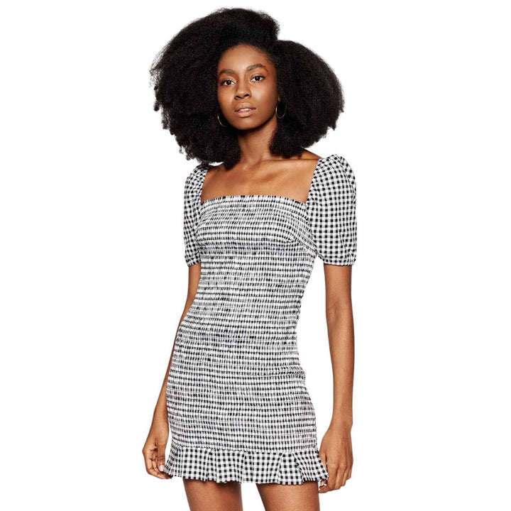 Guess Féhér-Fekete Kockás Ruha