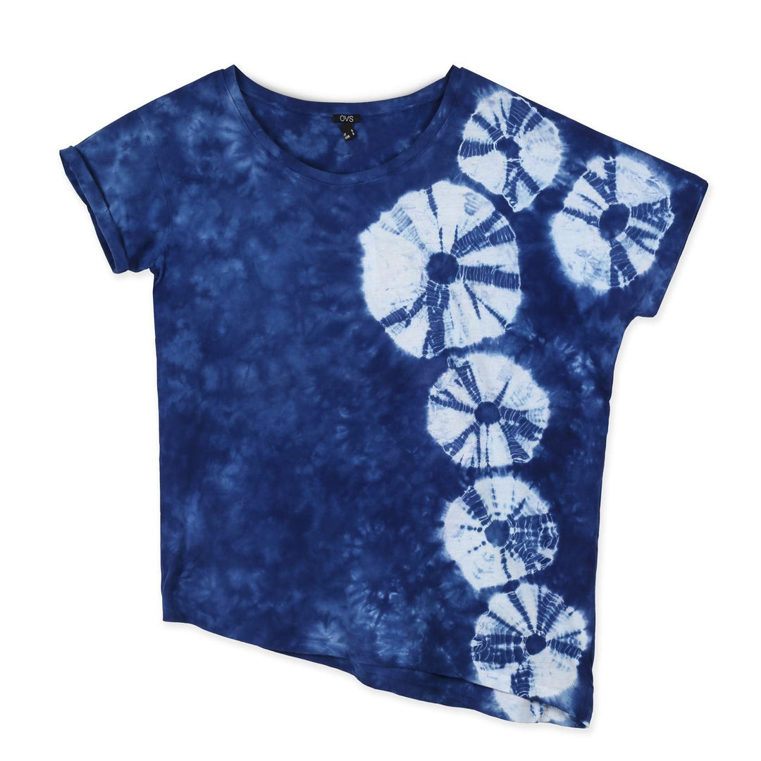 OVS Oversize Póló | Kék Batiktolt